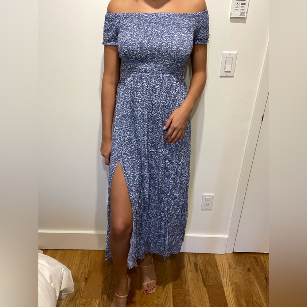 Blue long summer dress
